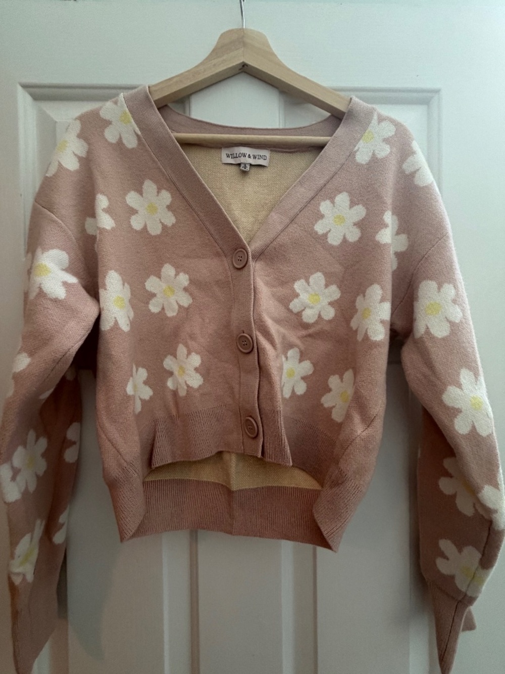 womens Pink flower sweater